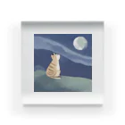 ZOZOZONの月に憧れる猫 アクリルブロック