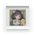 かわいい女の子とシュールな絵のねこ耳幼女 Acrylic Block