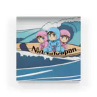 ニンニン忍者パンの愛くるしい子供忍者達がサーフボードで海に！？ アクリルブロック