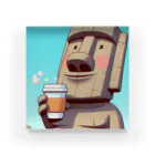 おふざけのモアイのコーヒータイム アクリルブロック