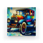 square屋のoil painting style vehicle シリーズ　(1910年代レトロ・ブルー) Acrylic Block