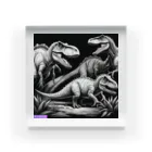 だまショップ@子ども向けのモノクロ恐竜くん3号 Acrylic Block