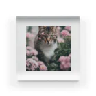 tyu0972の猫と花 Acrylic Block