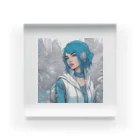 Kyon_IllustItemShopのサイバーパンク風の青髪美少女 Acrylic Block