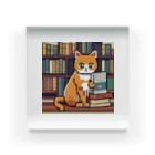 ドット絵ねこさんの読書猫さん Acrylic Block