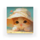 AQUAMETAVERSEの帽子をかぶった可愛い子猫 Marsa 106 アクリルブロック
