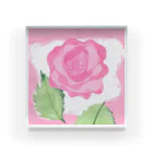 ピンク系水彩画のピンクのバラ Acrylic Block