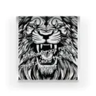 SERIY_SHOPの荘厳なる支配者：モノトーンのライオンの描画 Acrylic Block