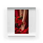 ニゴ猫　shopのred Rose heel  Acrylic Block