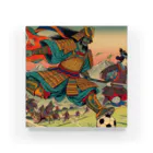 日本の風景 COOL JAPANの日本の昔と今が混在した光景:サッカーに興じる戦国武将、A scene that mixe Japan's past and present: Sengoku warlords enjoying soccer Acrylic Block