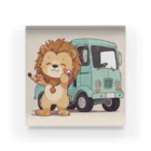 ganeshaのおもちゃのトラックでかわいいライオンに会おう アクリルブロック