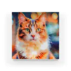 猫好きの谷の猫の水彩画/キジトラねこのイラスト Acrylic Block