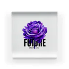 Future Starry Skyの紫色の薔薇 Acrylic Block