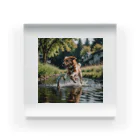 kokin0の水辺を走る犬 dog runnning on the water アクリルブロック