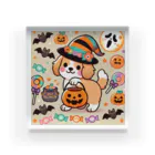 あとりえmignonのハロウィンドッグ Acrylic Block