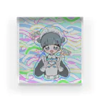 循環性飽食のお団子青メイドちゃん(カラフル) Acrylic Block