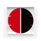 無色研究所の【非国民的】サークルロゴ（赤×黒） Acrylic Block