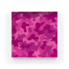 みや猫の迷彩柄（ピンク） Acrylic Block