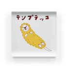 NIKORASU GOのユーモアグルメダジャレデザイン「テンプラッコ」（Tシャツ・パーカー・グッズ・ETC） Acrylic Block