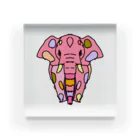 Full of vitality　(フル　オブ　バイタリティ)のElephant☆PINK　(ピンク色の象)　Full of vitality　(フル　オブ　バイタリティ) Acrylic Block