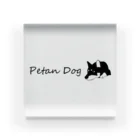 Petan Dogのペタンする黒の柴犬　(横) Acrylic Block