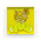 りん太のShocking face Animal arts 「Yellow Bear」 アクリルブロック