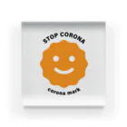 コロナマーク / corona-markのコロナマーク / stop corona smile Acrylic Block