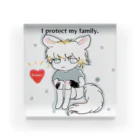 Nonoji JのI protect my family. アクリルブロック