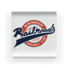 PoooompadoooourのRailroadsボールロゴ Acrylic Block