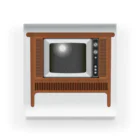 illust_designs_labのレトロでリアルなオーディオテレビのイラスト 砂嵐ノイズの画面 脚付き  アクリルブロック