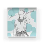 きまぐれおえかきのWinter love story Acrylic Block