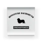 onehappinessのミニチュアダックスフンド  ONEHAPPINESS アクリルブロック