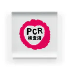 アケジの可愛いもの沢山のショップのPCR検査済（ポップハート） Acrylic Block