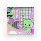 Mieko_KawasakiのWhat is cute? メロンクリーム猫さん Acrylic Block