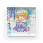 健康的うさぎの寝ぼけグッズ Acrylic Block