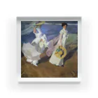 世界の絵画アートグッズのホアキン・ソローリャ《海辺の散歩》 アクリルブロック
