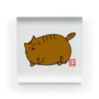 ニャポハウス（NEKO）のデブ猫ニャポポさん(ハンコ) アクリルブロック