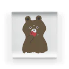 kuma shop “today’s kumachar”のkuma and apple / クマとリンゴ アクリルブロック