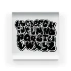 想造デザインのアルファベット_ブラック Acrylic Block