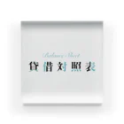 そいそいソイラテの貸借対照表(簿記ロゴver) Acrylic Block