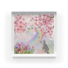 canvaアートデザインの桜とねこ Acrylic Block