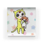 さぼてんのネコミュニケーションのにぃたんと一緒 Acrylic Block