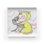 さぼてんのネコミュニケーションのねぇねと一緒♬ Acrylic Block