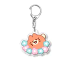 みかんねこ屋さんのみかんねこ「おはなばたけ」 Acrylic Key Chain