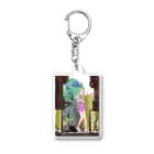 Gazouのアイテムショップのロボットと少女 Acrylic Key Chain