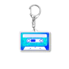 Cobalt Blueのマーブルカセット ブルー Acrylic Key Chain