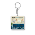 Teal Blue CoffeeのCafe music - Relaxing place - Acrylic Key Chain