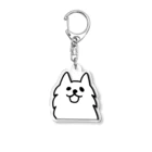 日本スピッツのコロの笑顔の白犬 Acrylic Key Chain