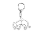 レイにーの忍び歩きシンプル黒猫 Acrylic Key Chain