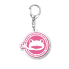 ゴッド神TVちゃんねるSHOPのかえる観賞魚店　ピンク丸ロゴ Acrylic Key Chain